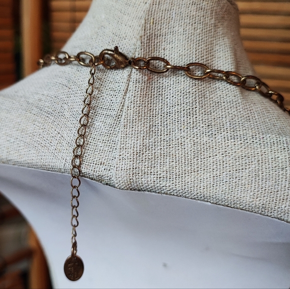 Stella and Ruby Dark Smoke Charcoal Stones Bezel Set Statement Necklace EUC - Picture 4 of 9